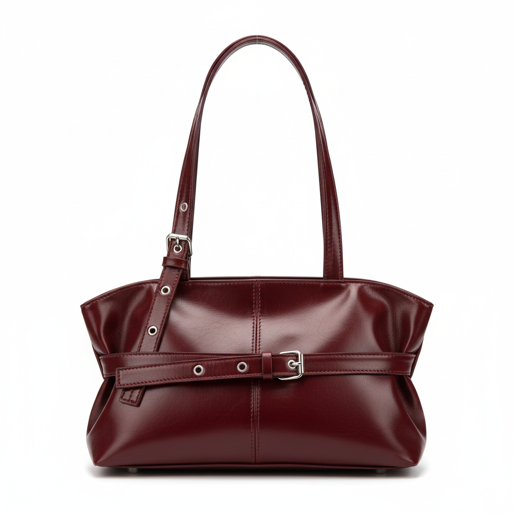 Бордовая сумка с лёгким блеском